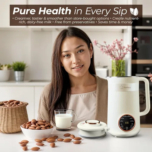 Vista 5 de NUEVO Fabricante de Leche de Nueces 8-en-1 para 32 oz de Leche de Almendra Casera, Leche de Avena, Leche de Soja, Leche de Coco Sin Lácteos, Bebidas