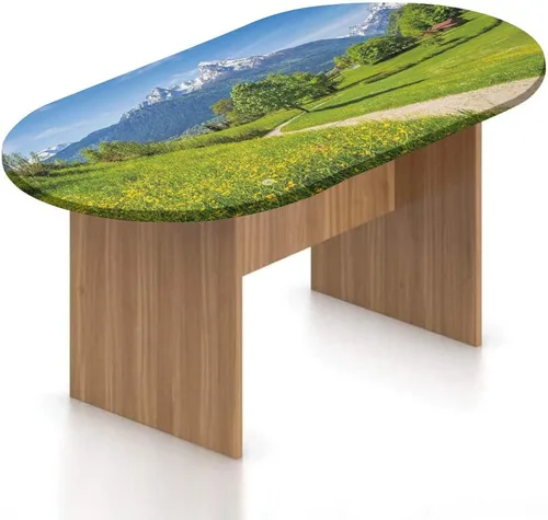 Vista 17 de Mantel ovalado ajustable para mesa de patio, mantel de poliéster elástico con hojas de arce colorido y otoño, se adapta a mesas ovaladas de hasta 36