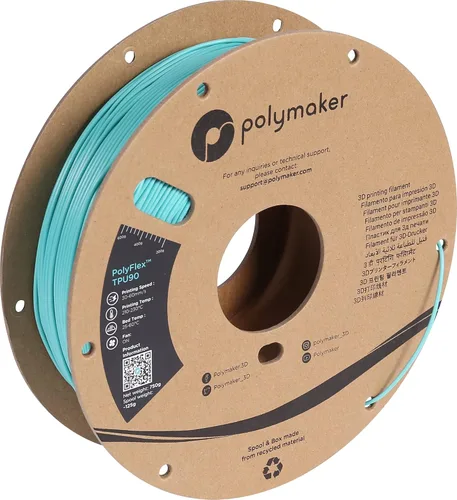 Vista 6 de Filamento de TPU Polymaker 1.75mm Negro, 0.75kg Shore 90A Filamento de impresora 3D flexible 1.75mm - PolyFlex TPU90 Filamento de TPU para impresión