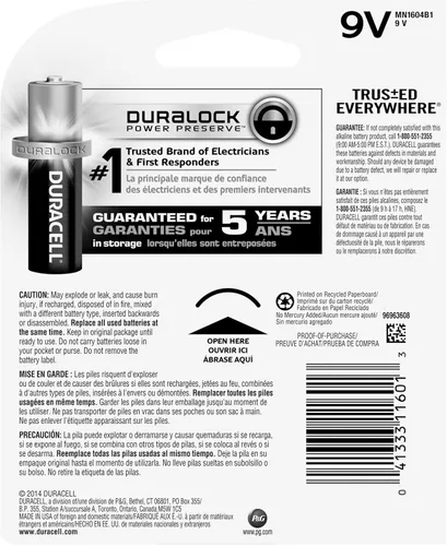Vista 3 de Duracell Batería alcalina de 9 V, 1 unidad