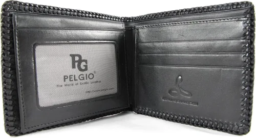 Vista 5 de Pelgio Cartera de piel de serpiente genuina hecha a mano