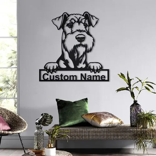 Vista 7 de Letrero de madera personalizado de perro Airedale Terrier Letrero de madera personalizado Airedale Terrier Airedale Terrier divertido Regalo