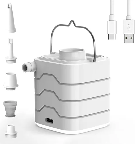 Vista 6 de Portable-Electric-Mini-Air-Pump for Inflatables, Swimming Rings, Sleeping Pads, Vacuum Bags, Mattress, Camping Fire & Outsides Lightinge