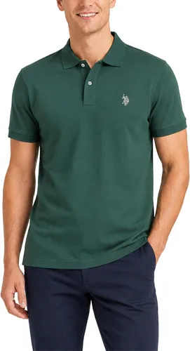 Vista 60 de Polo de piqué de algodón sólido para hombre con pequeño Pony Gris jaspeado