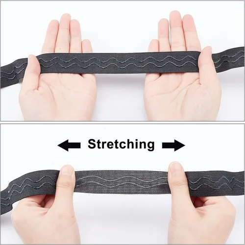 Vista 3 de GORGECRAFT Cinta elástica de silicona antideslizante de 5 yardas de 1 pulgada de ancho, banda de agarre elástica de goma, correas elásticas