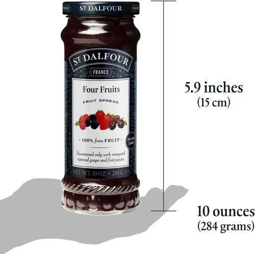 Vista 5 de St. Dalfour Four Fruits Fruit Spread - 10oz - 100% de fruta, sin ingredientes artificiales, sin OMG, sin azúcares de caña, totalmente natural, hecho