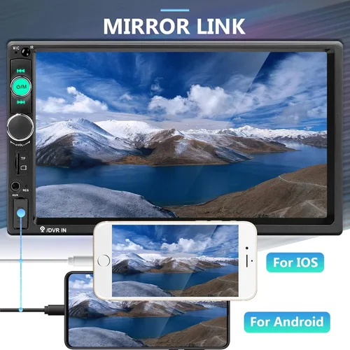 Vista 3 de Podofo Car Stereo Double Din Car Radio 7 Inch MP5 Player with HD Touch Screen Digital Display Bluetooth Multimedia Support PhoneLink USB SD Aux-in 2