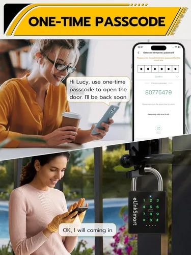 Vista 5 de Pothunder Candado Inteligente de Alta Resistencia, Candado de Puerta con Código de Llave y RFID, Candado Digital Biométrico Resistente a