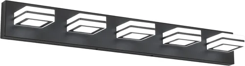 Vista 12 de Ralbay - Luces de tocador de baño de 5 temperaturas de color ajustables, negras, 4 luces, acrílicas, modernas, LED, mate, accesorios de iluminación