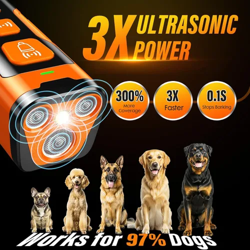 Vista 2 de Dispositivo disuasorio de ladridos de perro YUYQA, 3 dispositivos Naranja