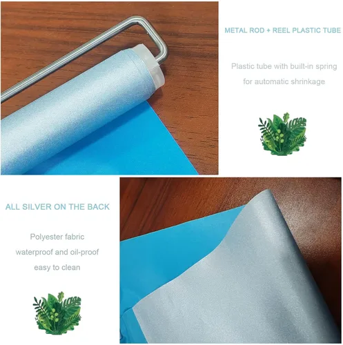 Vista 2 de Cortinas opacas de tela con ventosa, persianas enrollables inalámbricas para tragaluz, persianas enrollables, 80% opacas, gris claro, cortinas Negro