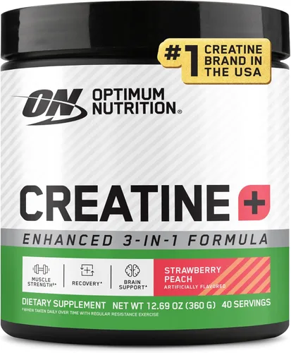 Vista 14 de Optimum Nutrition Creatina Monohidrato Plus en polvo, sabor a maracuyá naranja, mezcla de rendimiento de creatina con electrolitos