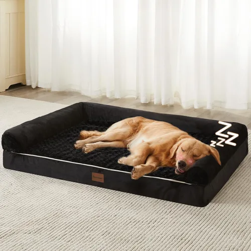 Vista 13 de BFPETHOME - Camas para perros grandes, cama ortopédica para perros medianos y grandes, gran cama para mascotas impermeable para sofá con funda