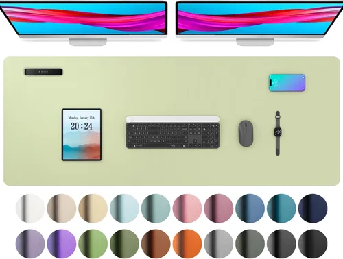 Vista 263 de Aothia Protector de Escritorio de Cuero, Alfombrilla para Ratón, Alfombrilla de Escritorio de Oficina, Secante de Escritorio de Cuero PU