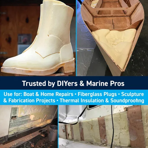 Vista 3 de Juego de espuma de poliuretano líquido con densidad de 6 lb, célula cerrada para flotación y refuerzo de TotalBoat