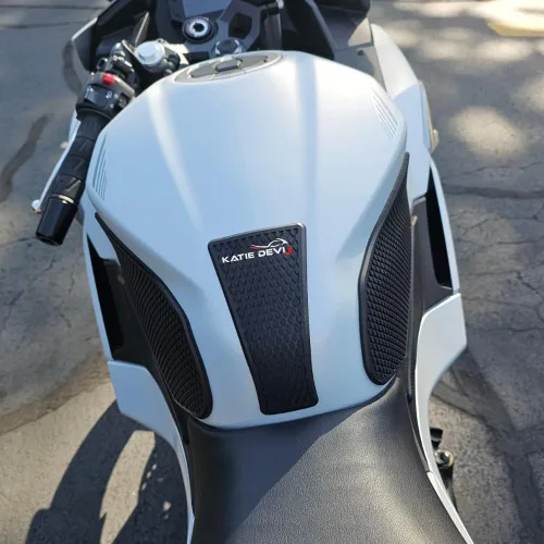 Vista 3 de Para Kawasaki Ninja 400 Ninja400 2018-2022 Lateral Tanque de Combustible Protector Pegatinas Pegatinas de Gas Rodilla Agarre Almohadilla de Tracción