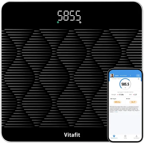 Vitafit Amazing 660lb Smart Bathroom Scale for Body Weight in 0.1lb, High Accuracy Assured by Scale Professional Factory Since 2001, Large Platform