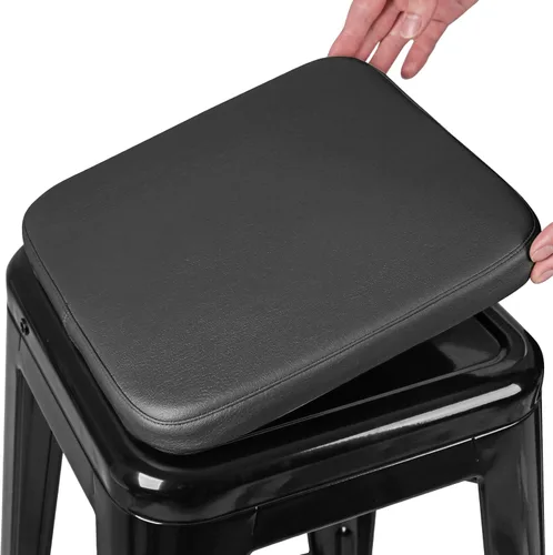 SINOSSO Cojín de taburete de bar de piel sintética moderna 1 pieza, almohadilla magnética pequeña de cuero para cafetería, bistró, taburete de metal