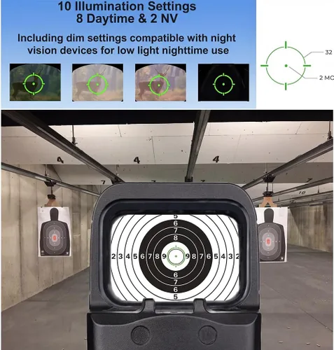Vista 3 de GOTICAL Juego de fibra óptica mecanizada CNC mira delantera y trasera para pistolas Glock Modelos estándar
