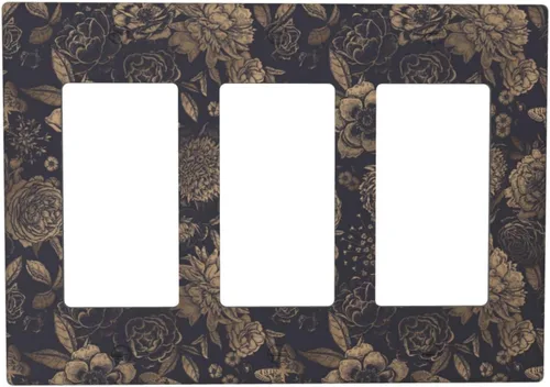 Vista 45 de William Morris Floral Boho Azul Medianoche Azul Bohemio Flor 1 Banda Dúplex Cubierta de Salida Decorativa Receptáculo Único Interruptor Eléctrico