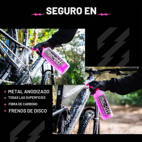 Vista 4 de Muc Off Nano Tech - Limpiador de bicicletas, 25 litros Tecnología nano avanzada, fórmula alcalina, segura en fibra de carbono, limpiador