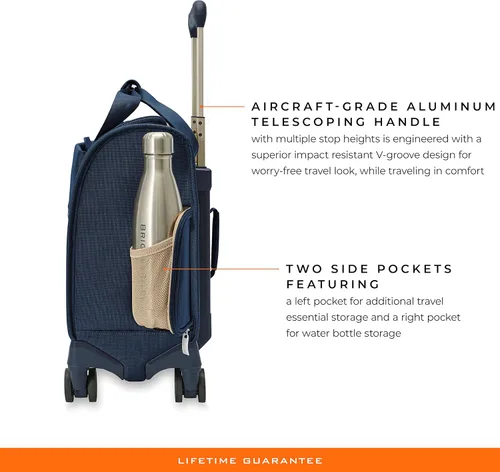 Vista 4 de Briggs & Riley Spinner, Azul Marino, 16-inch Baseline Cabin Bag, Cabina giratoria