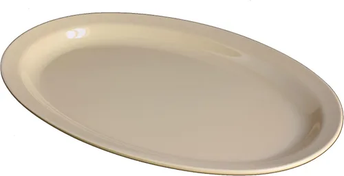 clásico Western melamina oval Platos borde estrecho Platter, 9 – 1/2" X 6 – 3/4," Blanco o café # 510, Bronceado