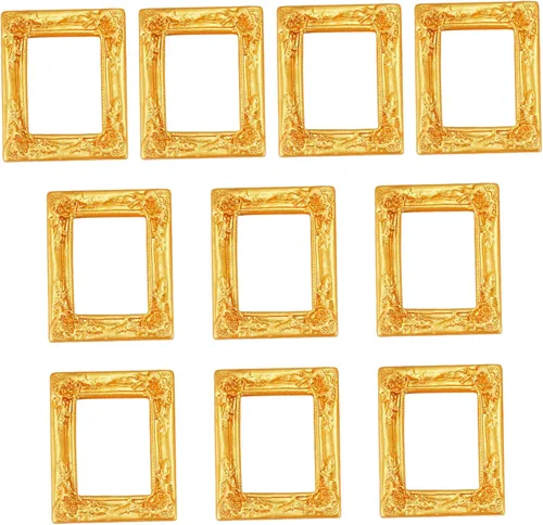 Mini Gold Frames, Baroque Vintage Resin Mini Picture Frames 10Pcs for DIY Photo Holiday Party Wedding Decoration Home..