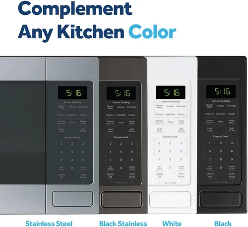 Vista 9 de GE GCST16S1WBB - Horno de microondas, 1,150 vatios, 8 ajustes de cocción automática, tecnología de bloqueo infantil, artículos esenciales de cocina