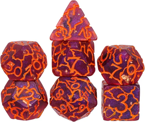 Vista 35 de DND - Juego de dados poliédricos RPG de 7 piezas para juegos de rol D&D (mezcla dorada, negro)