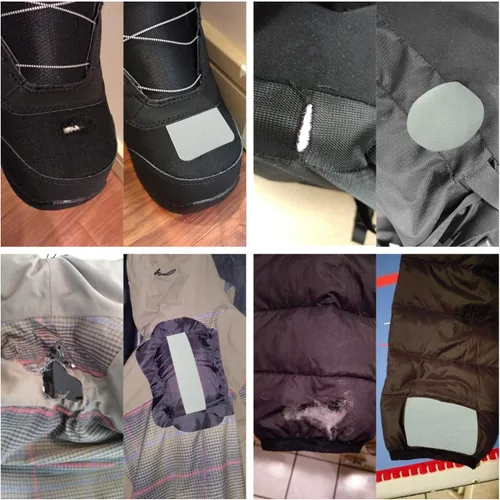 Vista 6 de Azobur Parches termoadhesivos de tela de nailon de 2.4" x 60", Cinta adhesiva tenaz impermeable, parche termoadhesivo para tienda de campaña, ropa