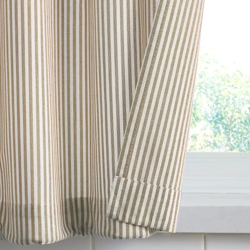 Vista 4 de Cortinas de nivel de algodón July Joy de 24 pulgadas de largo, cortinas de cocina de estilo rústico, bolsillo para barra para ventana pequeña