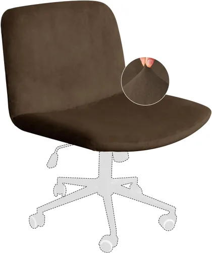 Vista 15 de NICEEC Funda para silla cruzada sin brazos, para oficina, dormitorio, escritorio, tocador, computadora, respaldo medio, asiento ancho sin protector