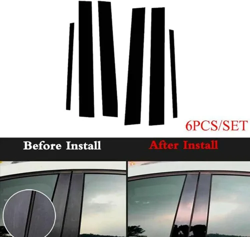 Vista 2 de 6 piezas de cubiertas de pilar de puerta negro brillante para Infiniti G35 G37 Sedán 2002-2013