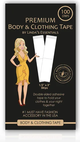 Cinta adhesiva de doble cara para ropa, cuerpo y moda (paquete de 100 unidades) Cinta para la piel y la ropa para mujer Cinta para el dobladillo