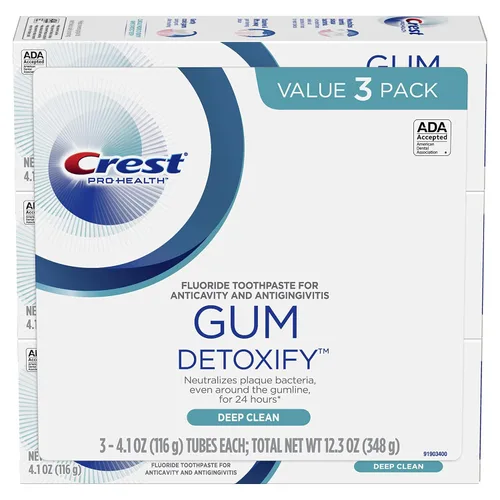 Crest Pro-Health Advanced Gum Detoxify, Pasta de dientes, Desintoxica Encias, Limpieza Profunda, 4.1 oz (Paquete de 3)