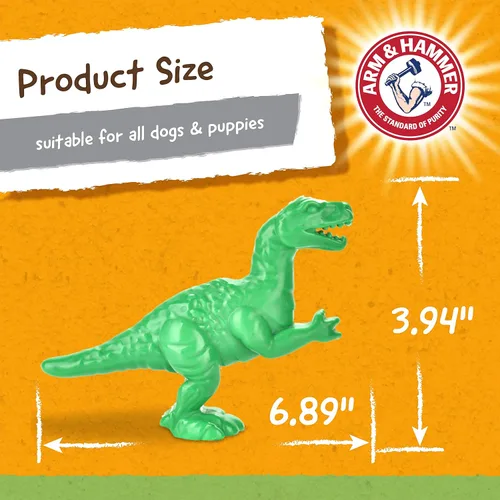 Vista 7 de Arm & Hammer Ora-Play Denta-Saurus T-Rex - Juguete dental masticable para perros El mejor juguete masticable para perros para los masticadores más