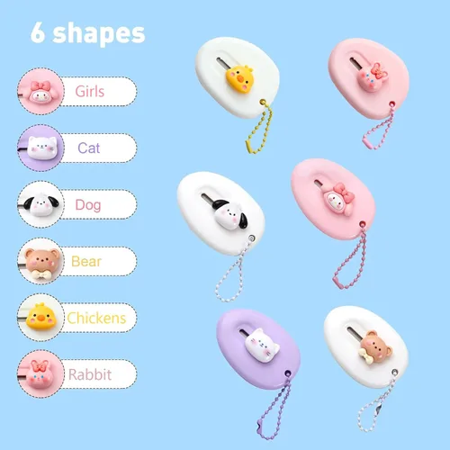 Vista 2 de Juego de 6 piezas de cortador de cajas retráctil, mini cortador de cajas, abridor de paquetes, cuchillo multifunción adecuado para suministros