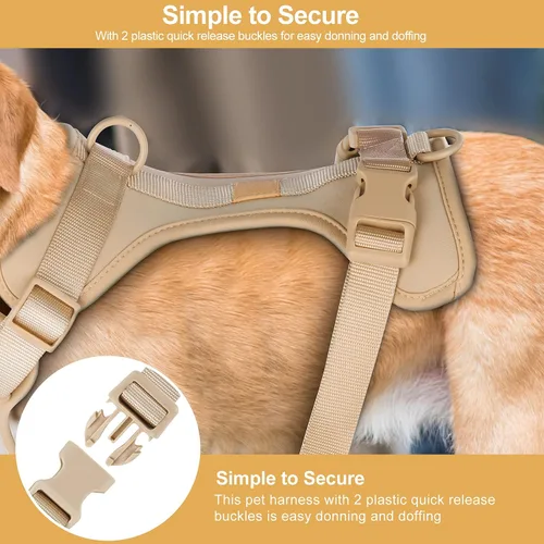 Vista 5 de Arnés ligero para perro sin tirones: arnés de chaleco de malla transpirable ajustable y duradero para mascotas con cojín suave y cómodo, para perros