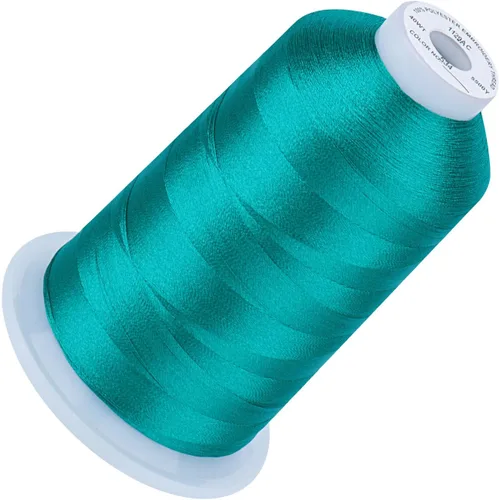 Vista 128 de Simthread 5500 yardas de hilo de bordar, 5000M de alto rendimiento 40WT 100% hilo de poliéster – 170+ colores vívidos, clasificado de alta velocidad