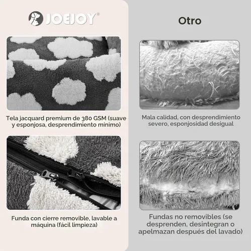 Vista 4 de JOEJOY Cama para Perros Pequeños para Perros Pequeños, Cama para Mascotas de Forro Polar de Pana Suave Premium Ortopédica Lavable con Funda