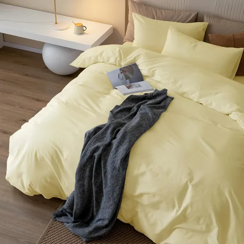 Vista 101 de JIYUAN - Juego de 3 piezas de 1 funda de edredón de algodón 100% lavado de 90x90 pulgadas (relleno no incluido) y 2 fundas de almohada, cómodo