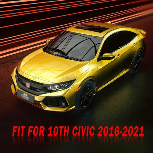 Vista 5 de TOMALL Calcomanías de vinilo para borde de ventana de automóvil compatibles con Honda 10th Civic 2016 2017 2018 2019 2020 2021 Accesorios de moldura
