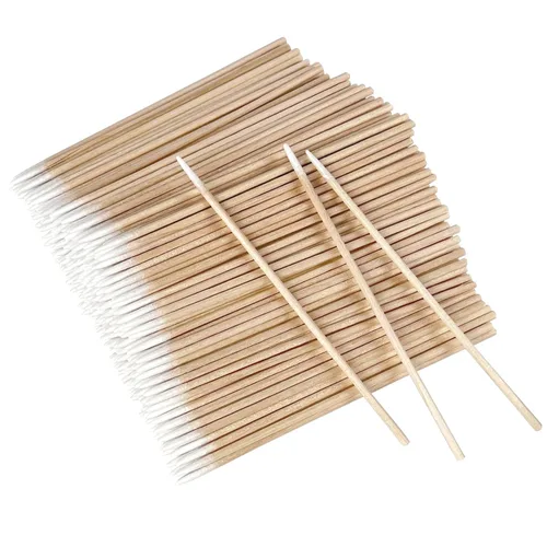 Vista 12 de Eyxformula 1000 unidades de hisopos de algodón puntiagudos, bastoncillos de algodón de 4 pulgadas para microblading con palos de madera, suministros