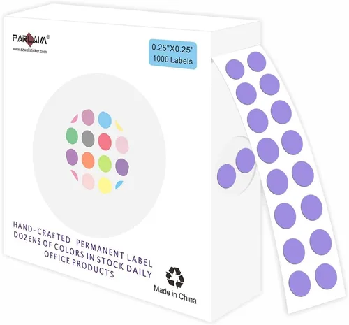 Vista 10 de PARLAIM Calcomanías de punto de código de color de 0.25 pulgadas, 1000 calcomanías de codificación en rollo para oficina, aula de estudiantes Agua
