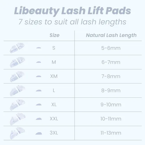 Vista 3 de Libeauty Barras elevadoras de pestañas de alta calidad, protectores de levantamiento de pestañas, 7 tamaños, almohadillas de silicona reutilizables