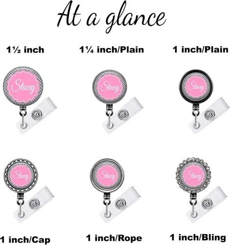 Vista 3 de Flower Medallion Badge Reel (8 Colors) - Retractable Id Holder Personalized with Name, Monogram, Occupation Title - Nurse Gift