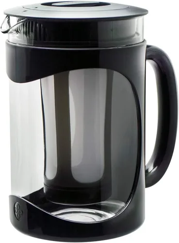 Vista 10 de Primula Burke Deluxe Cafetera para café helado, con mango de agarre cómodo, jarra de vidrio duradera, filtro de malla extraíble, tamaño perfecto Rojo