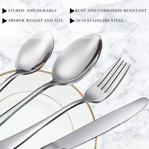 Vista 2 de Juego de cucharaditas, 6 cucharas de 6.7 pulgadas, cucharas de té de acero inoxidable 18/10 de grado alimenticio premium, cuchara de postre