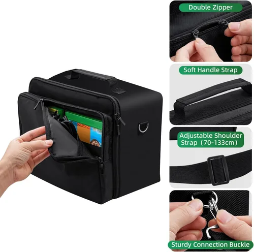 Vista 4 de Wigearss Travel Case for Xbox Series X, Carrying Case with Detachable Shoulder Strap, Large Capacity, Protective Storage Bag for Xbox Series X